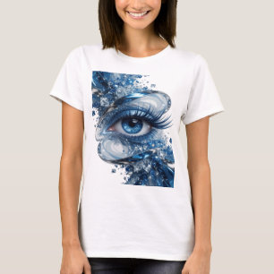 T-shirt Conception de citation drôle d'yeux bleus argentés