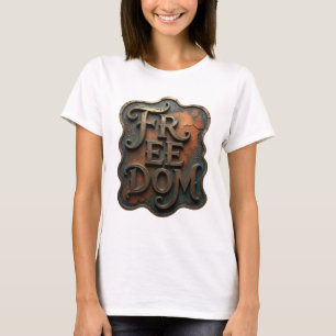 T-shirt Conception de citation Dynamic Gold FREEDOM