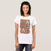 T-shirt Conception de citation MAGIQUE Orange Cool (Devant entier)