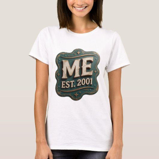 T-shirt Conception de citation Sharp Gold ME EST 2001 (Devant)