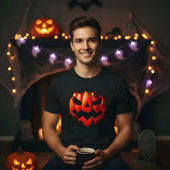 T-shirt Conception de citrouille 3D Halloween. Jaillit du