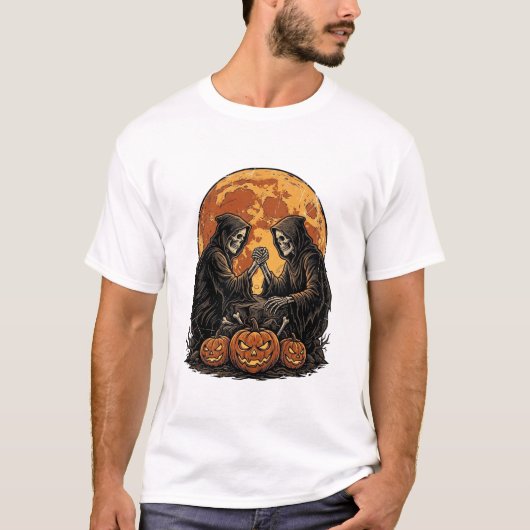 T-shirt Conception de citrouille de Halloween de faucheurs (Devant)