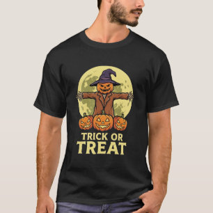 T-shirt Conception de citrouille d'épouvantail Halloween T