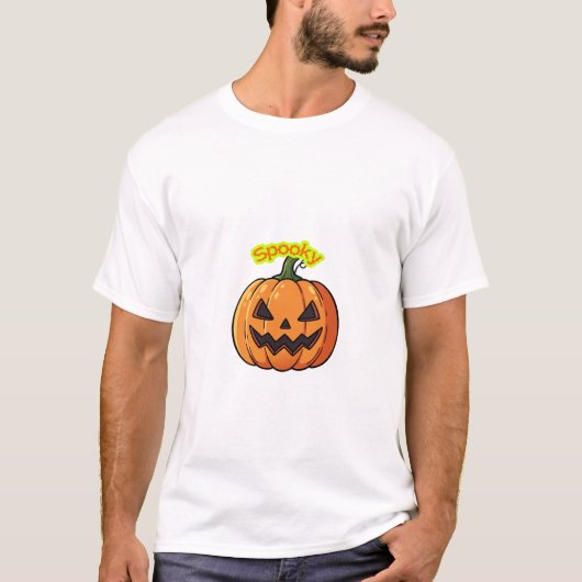 T-shirt Conception de citrouille d'Halloween effrayante (Devant)