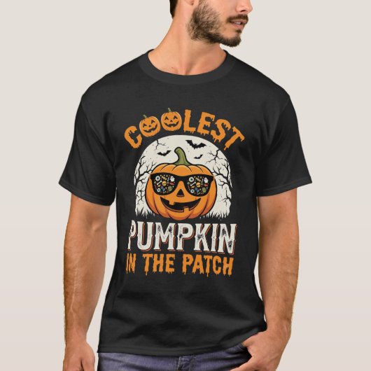 T-shirt Conception de citrouille la plus cool d'Halloween (Devant)