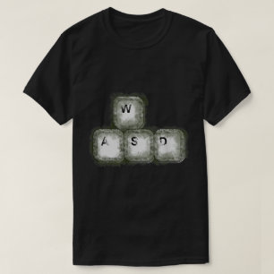 T-shirt Conception de clavier Grunge WASD pour joueurs