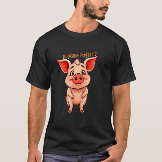 T-shirt Conception de cochon de dessin animé parfaite pour (Devant)
