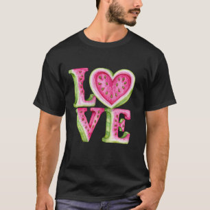 T-shirt Conception de cœur d'amour de pastèque mignonne