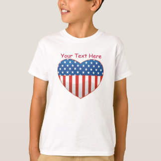 T-shirt Conception de coeur patriotique personnalisée