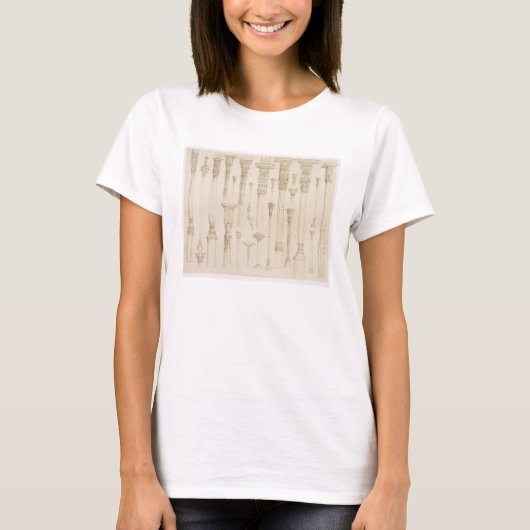 T-shirt Conception de colonnes en bois perse et turque, de (Devant)