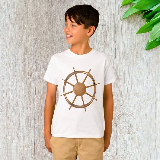 T-shirt Conception de compas de roue de navire nautique vi