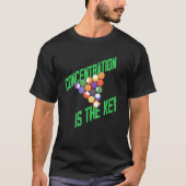 T-shirt Conception de concentration de queue de billard (Devant)