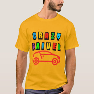 T-shirt Conception de conducteur fou coloré
