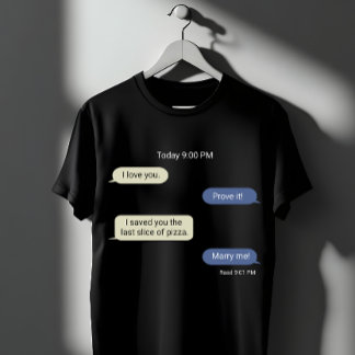 T-shirt Conception de conversation amoureuse drôle de pizz
