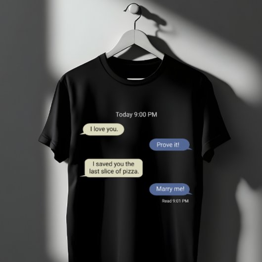 T-shirt Conception de conversation amoureuse drôle de pizz