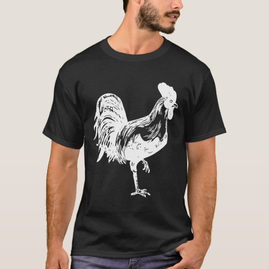 T-shirt Conception de coq de basse-cour de poulet (Devant)