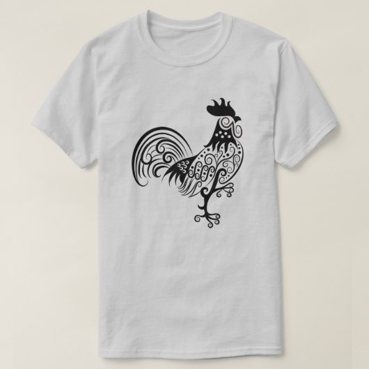 T-shirt Conception de coq mandala orné complexe (Design devant)