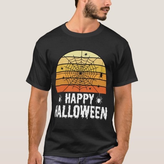 T-shirt Conception de coucher de soleil de toile d'araigné (Devant)