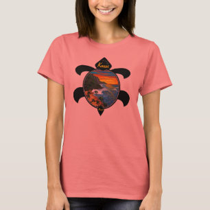 T-shirt Conception de coucher du soleil/tortue de Na Pali