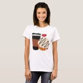 T-shirt Conception de couple de Saint-Valentin de beignet (Devant entier)