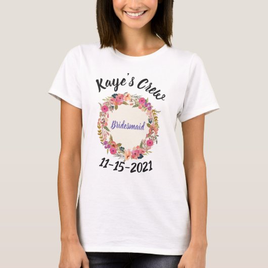 T-shirt Conception de couronne de mariage (Devant)