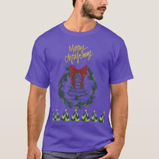 T-shirt Conception de couronne de Noël élégante