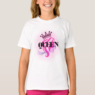 T-shirt Conception de couronne de reine rose – Puissance f