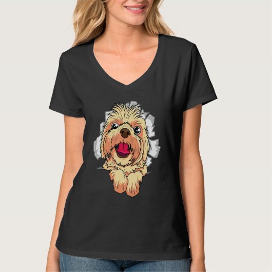 T-shirt Conception de crack de chien mignon (Devant)