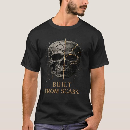 T-shirt Conception de crâne à partir de cicatrices (Devant)