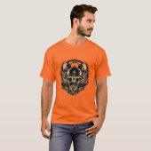 T-shirt Conception de crâne complexe (Devant entier)