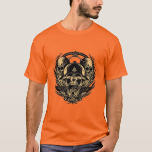 T-shirt Conception de crâne complexe