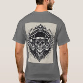T-shirt Conception de crâne complexe avec des ailes et des (Dos)