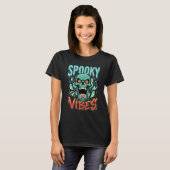 T-shirt Conception de crâne de fantôme Halloween Vibes eff (Devant entier)