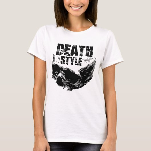 T-shirt Conception de crâne de style de mort (Devant)