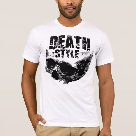 T-shirt Conception de crâne de style de mort (Devant)