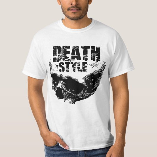 T-shirt Conception de crâne de style de mort (Devant)