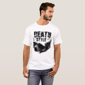 T-shirt Conception de crâne de style de mort (Devant entier)