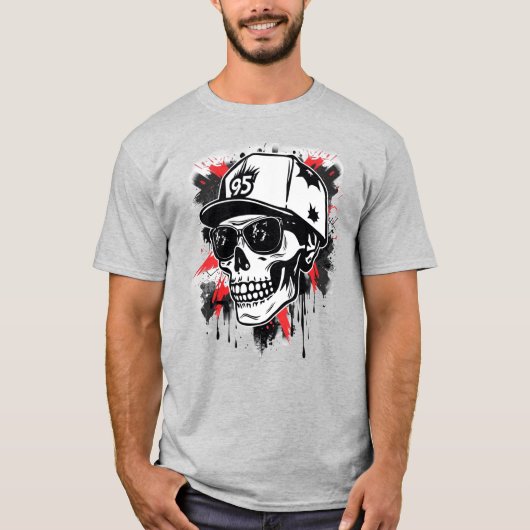 T-shirt Conception de crâne urbain (Devant)