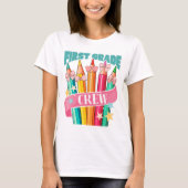 T-shirt Conception de crayons pour élèves de première anné (Devant)