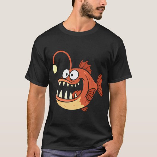 T-shirt Conception de créature de mer profonde de baudroie (Devant)
