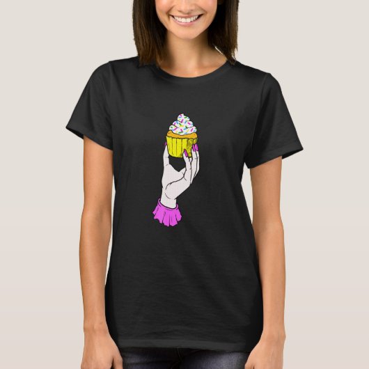 T-shirt Conception De Cupcake Pour L'Équipe De Cuisson Et (Devant)
