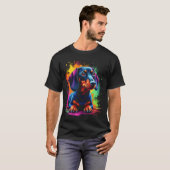 T-shirt Conception de dachshund coloré (Devant entier)