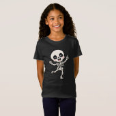T-Shirt Conception de danse squelette d'Halloween mignonne (Devant entier)