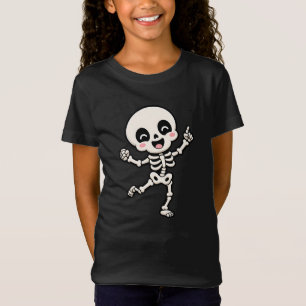 T-Shirt Conception de danse squelette d'Halloween mignonne