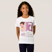 T-Shirt Conception de danseuse rose douce pour fille de 7  (Devant entier)