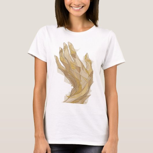 T-shirt Conception de déclaration artistique argentée Gold (Devant)