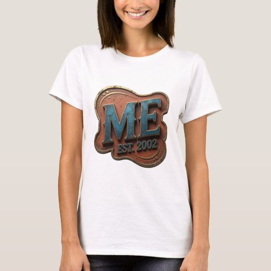T-shirt Conception de déclaration artistique bleu ME EST 2 (Devant)