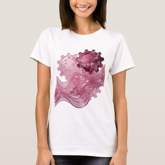 T-shirt Conception de déclaration d'art abstrait argentée (Devant)