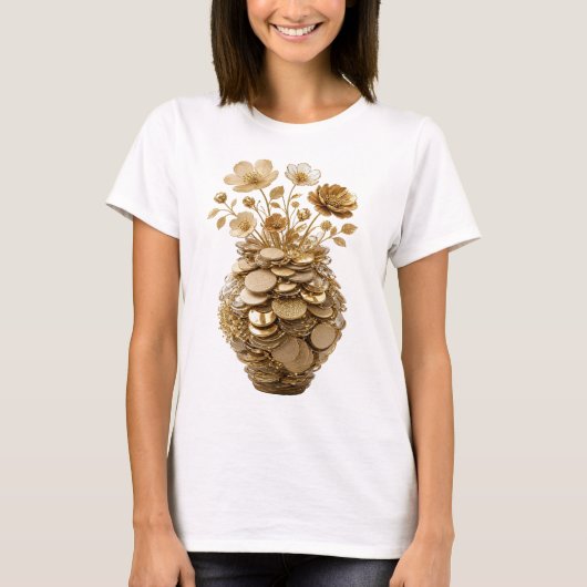 T-shirt Conception de déclaration d'art abstrait or classi (Devant)