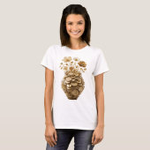 T-shirt Conception de déclaration d'art abstrait or classi (Devant entier)